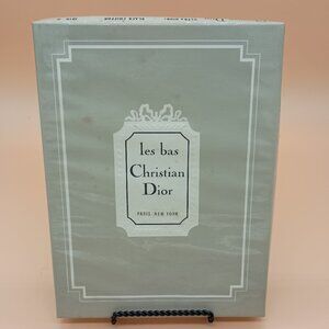Vintage Le Bas Christian Dior Black Chiffon Stockings 1 Pair Size 9.5 S Not Worn